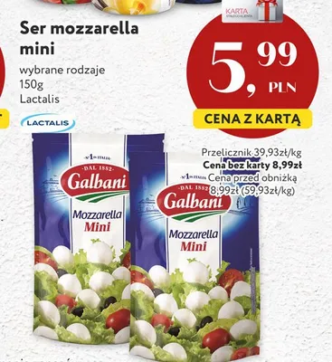 Ser mozzarella mini Galbani promocja w Market Point