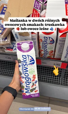 Maślanka Mrągowska owoce leśne promocja w Aldi