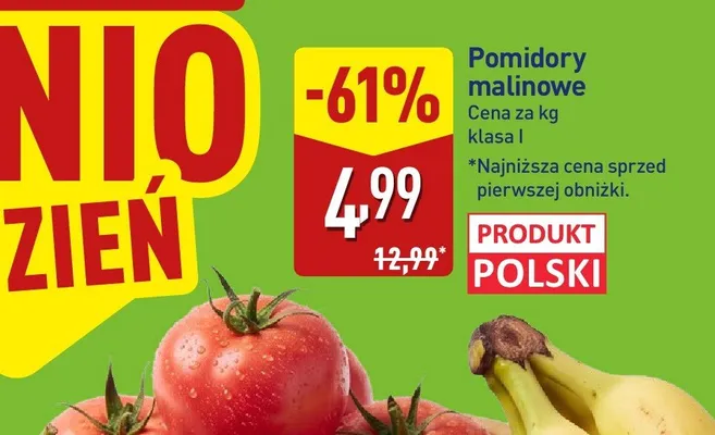 Pomidory malinowe polskie promocja w Aldi