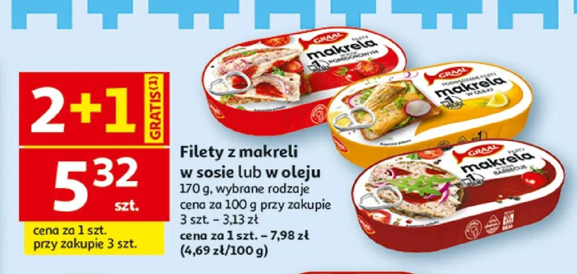 Filety z makreli w sosie pomidorowym Graal promocja w Auchan