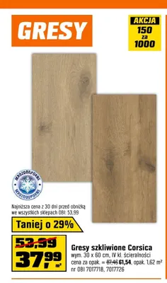 Gres szkliwiony Corsica promocja w OBI