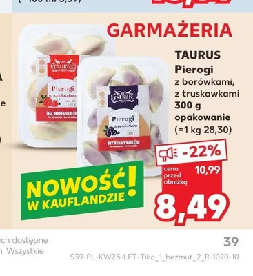 Pierogi z truskawkami Taurus promocja w Kaufland