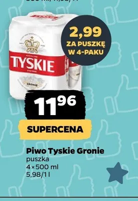 Piwo Tyskie Gronie 4-pak 500ml promocja w Netto