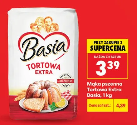 Mąka pszenna Tortowa Extra Basia promocja w Biedronka
