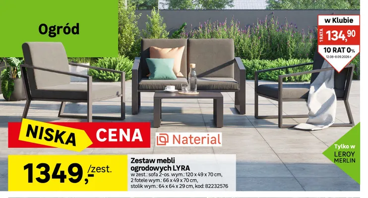 Zestaw mebli ogrodowych Naterial Lyra promocja w Leroy Merlin
