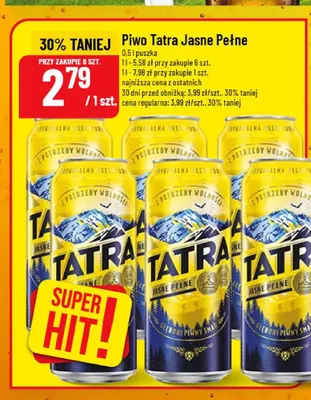 Piwo Tatra Jasne Pełne promocja w POLOmarket