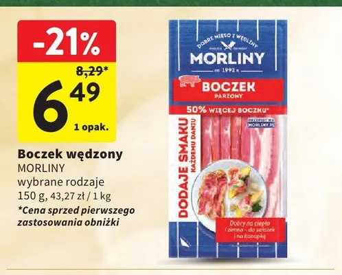 Boczek wędzony parzony Morliny promocja w Intermarche