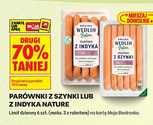 Parówki z indyka Kraina Wędlin Nature promocja w Biedronka