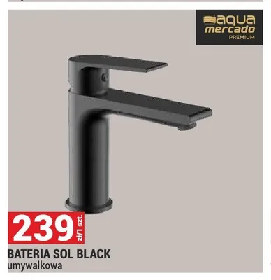 Bateria umywalkowa Aqua Mercado Sol Black promocja w Merkury Market