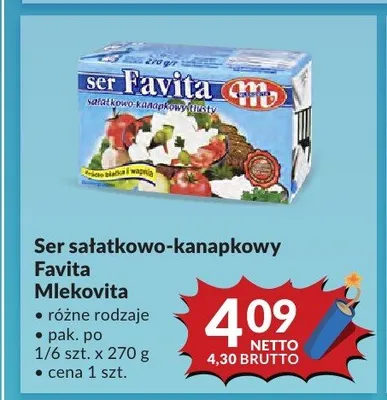 Ser sałatkowo-kanapkowy Favita Mlekovita promocja w Makro