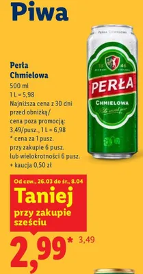 Piwo Perła Chmielowa promocja w Lidl