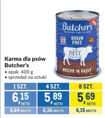 Karma dla psów Butcher's promocja w Makro