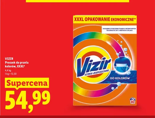 Proszek do prania kolorów Vizir XXXL promocja w Lidl