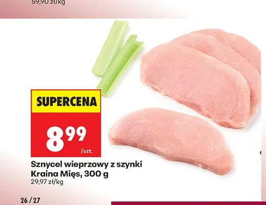 Sznycel wieprzowy z szynki Kraina Mięs promocja w Biedronka