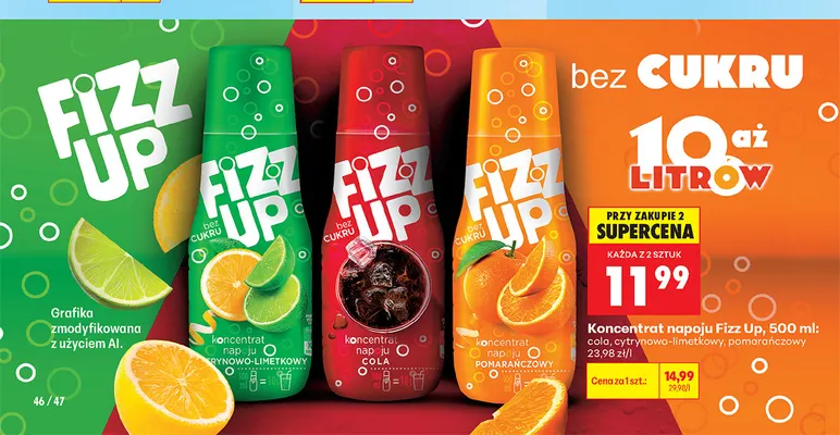 Koncentrat napoju Fizz Up pomarańczowy promocja w Biedronka