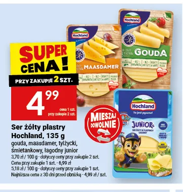 Ser śmietankowy w plastrach Hochland promocja w Twój Market