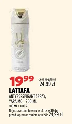 Antyperspirant spray Yara Moi Lattafa promocja w Drogerie Natura