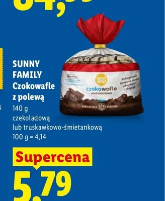 Czokowafle z polewą truskawkowo-śmietankową Sunny Family promocja w Lidl