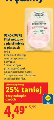 Filet wędzony z piersi indyka w plastrach promocja w Lidl