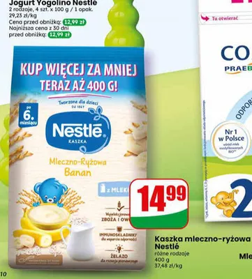 Kaszka mleczno-ryżowa banan promocja w Dino