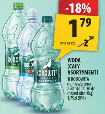 Woda (cały asortyment) promocja w Arhelan