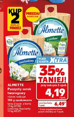 Serek twarogowy puszysty Almette z ziołami promocja w Kaufland