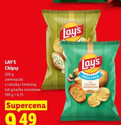 Chipsy Lay's ziemniaczki z cebulką i śmietaną promocja w Lidl