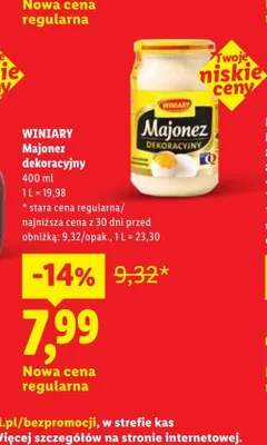 Majonez Dekoracyjny Winiary promocja w Lidl