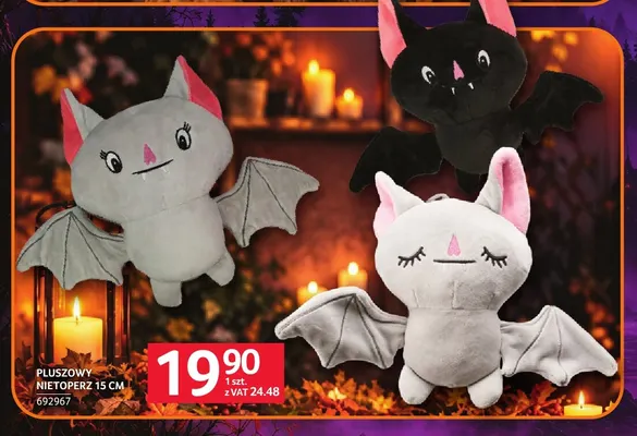 Pluszowy nietoperz 15 cm promocja w Selgros