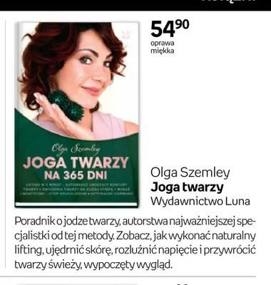 Książka Joga twarzy Olga Szemley oprawa miękka promocja w Empik