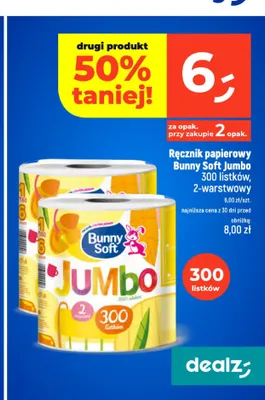 Ręcznik papierowy Bunny Soft Jumbo 2-warstwowy promocja w Dealz