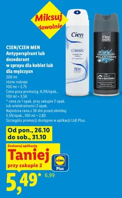 Antyperspirant w sprayu dla kobiet Classic Cien promocja w Lidl