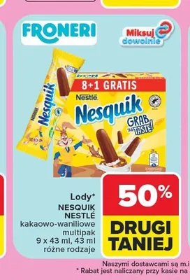 Lody Nesquik Nestlé 9-pak promocja w Carrefour