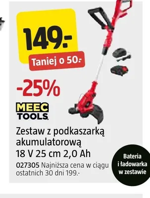 Zestaw z podkaszarką akumulatorową Meec Tools promocja w Jula