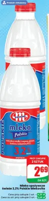 Mleko spożywcze świeże 3,2% Polskie promocja w Dino