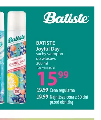 Joyful Day suchy szampon do włosów Batiste promocja w Hebe