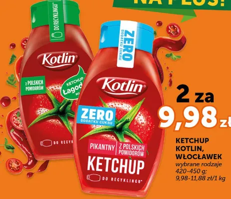 Ketchup łagodny, pikantny z polskich pomidorów, zero dodatku cukru promocja w Euro Sklep