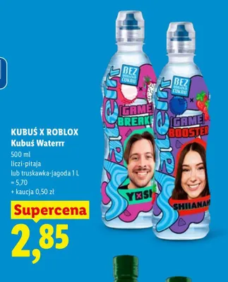 Napój Kubuś Waterrr x Roblox Liczi-pitaja promocja w Lidl