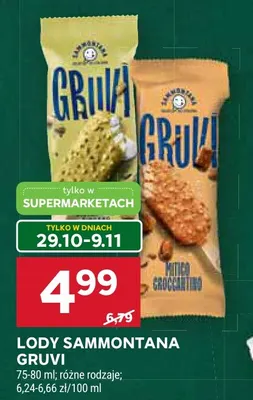 Lody Sammontana Gruvi promocja w Stokrotka