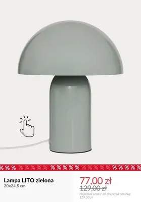 Lampa Lito zielona 20x24,5 cm promocja w Homla