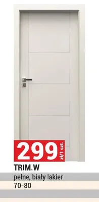 Drzwi TRIM W pełne, biały lakier 70-80 promocja w Merkury Market