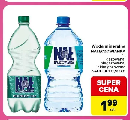 Woda mineralna gazowana Nałęczowianka lekko promocja w Carrefour Market