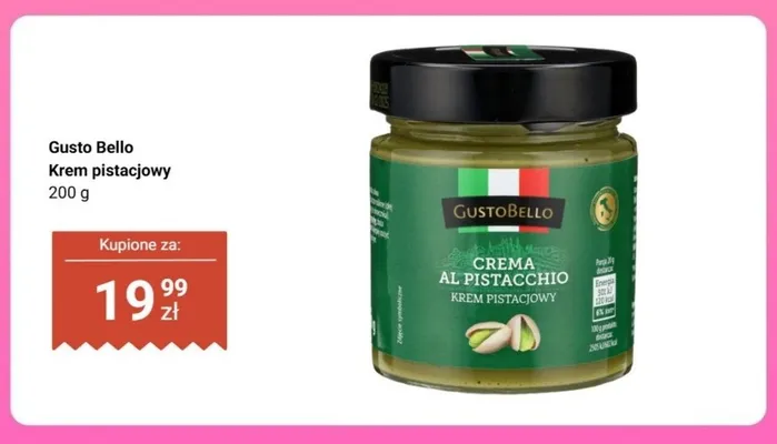Krem pistacjowy Gusto Bello promocja w Biedronka