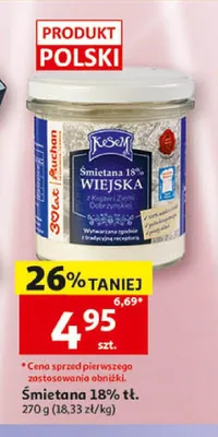 Śmietana 18% tł. KeSeM promocja w Auchan