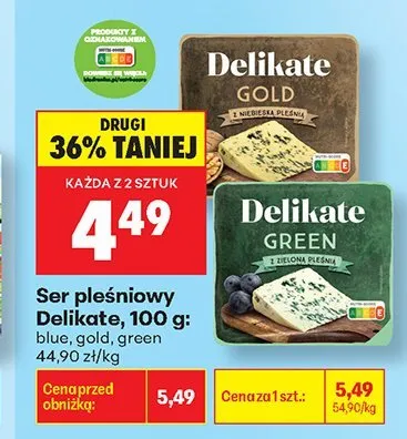 Ser pleśniowy Delikate Green promocja w Biedronka