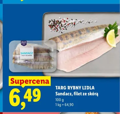 Sandacz filet ze skórą Targ Rybny Lidla promocja w Lidl