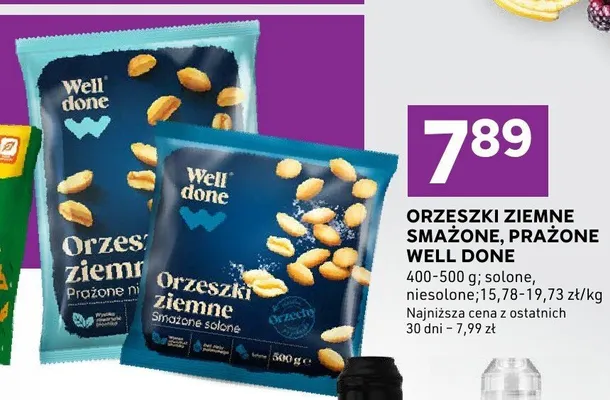 Orzeszki ziemne prażone niesolone Well Done promocja w Stokrotka