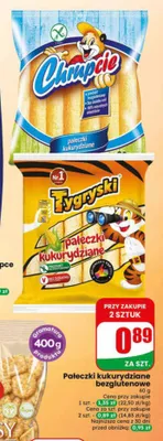 Pałeczki kukurydziane bezglutenowe Tygryski promocja w Dino