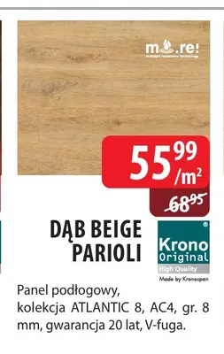 Panel podłogowy Dąb Beige Parioli Atlantic 8 Krono Original promocja w Dobre Dla Domu