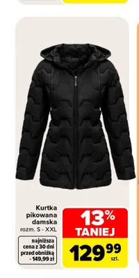 Kurtka pikowana damska promocja w Carrefour